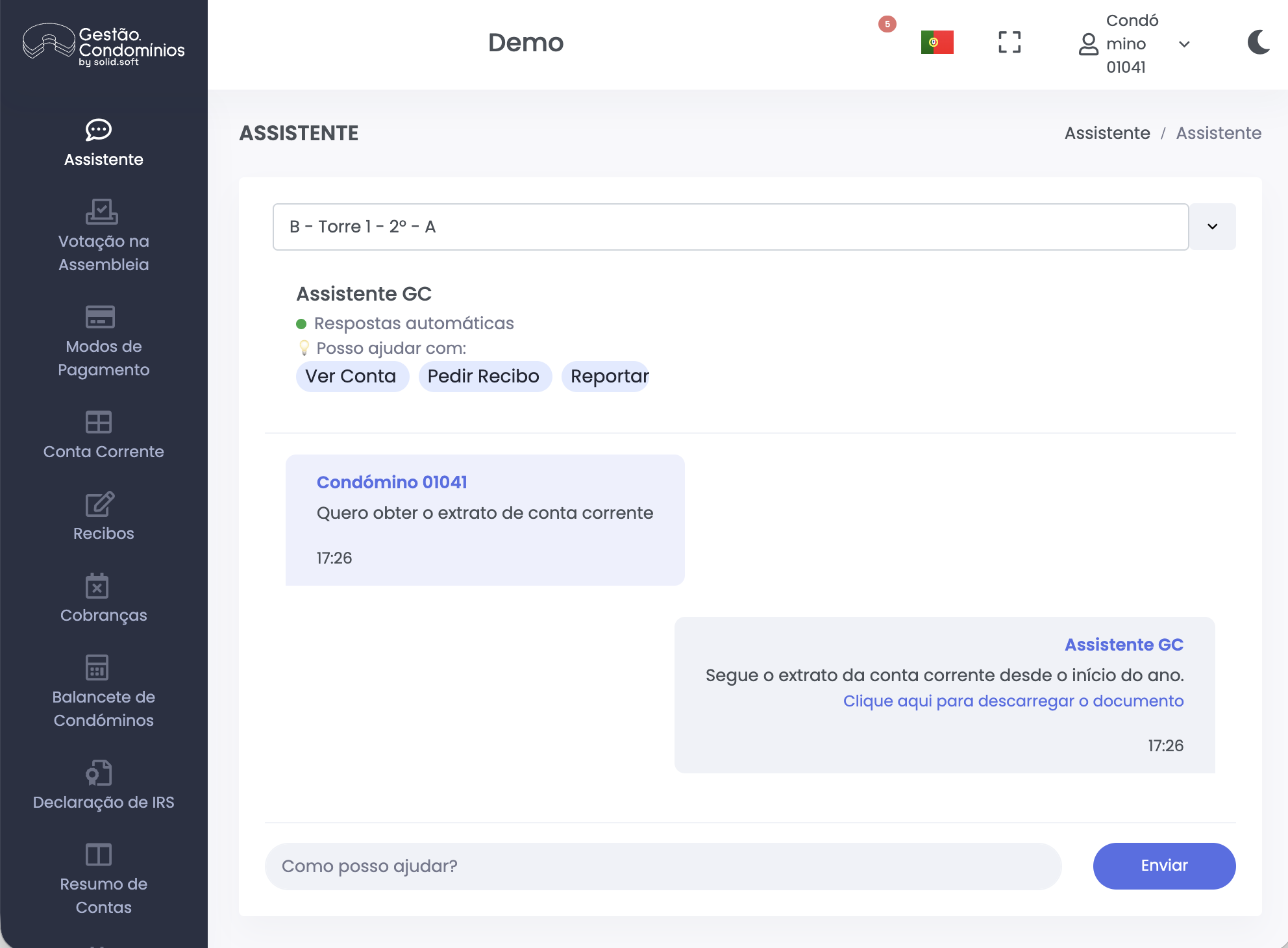 Assistente para condóminos